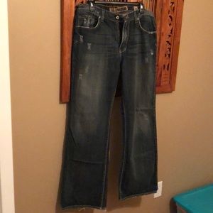 Mens BKE wide leg distressed jean. 34/32